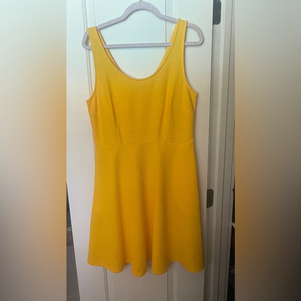Bright yellow dress with pockets from New York and Co.